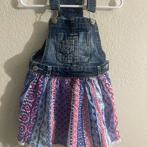 Jordache Denim Overall Dress with Floral Skirt